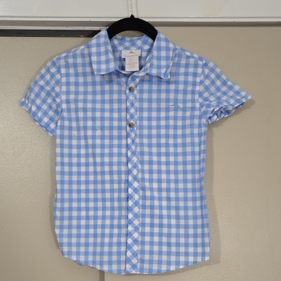 Tommy Bahama Other - Tommy Bahama Boys Light Blue Checkered Shirt Size 7